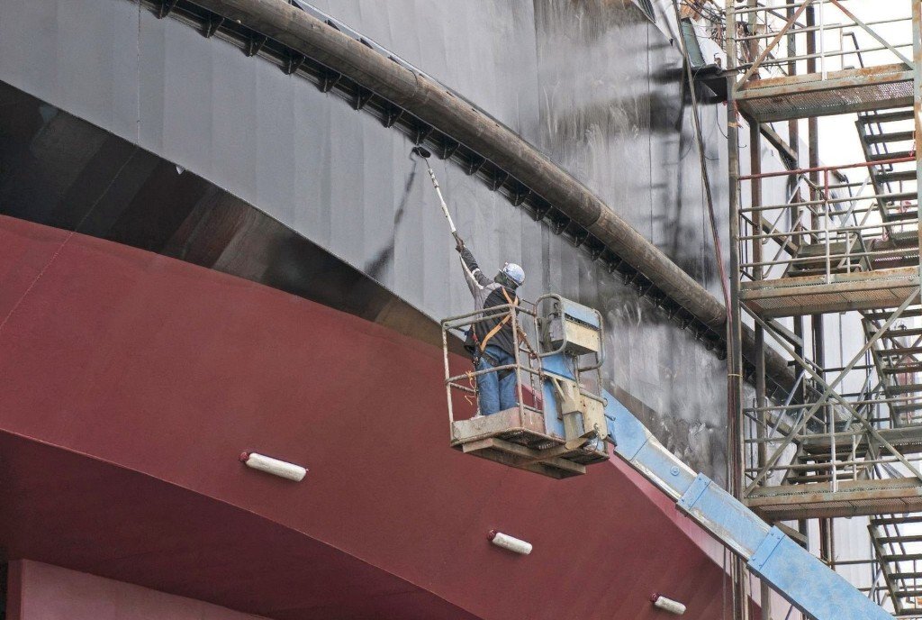 Protective coating application at height