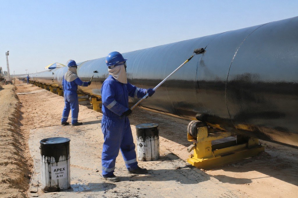 Pipeline protective coating in the field